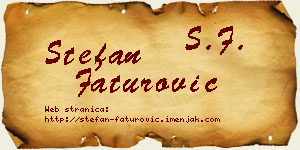 Stefan Faturović vizit kartica